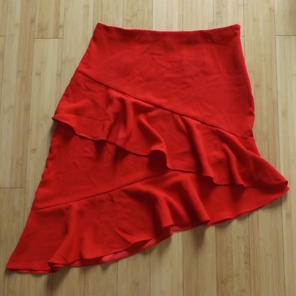 a new day Dresses & Skirts - # Red Asymmetrical Ruffle Skirt Plus Size 16